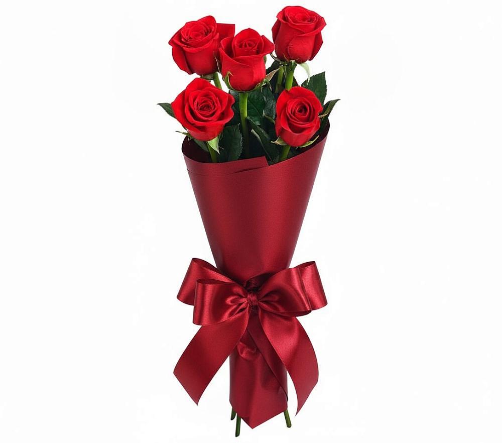 Букет 5 Красных роз Эдлесс Лав в Ясной Поляне