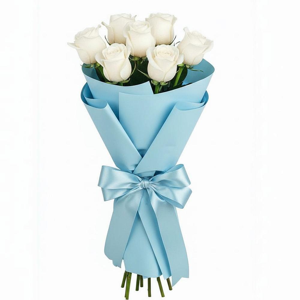 Букет 7 белых роз Проуд в Ясной Поляне