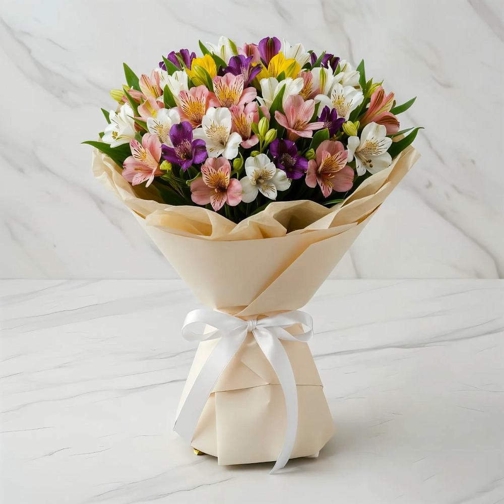 Букет цветов из: Альстромерии в Ясной Поляне