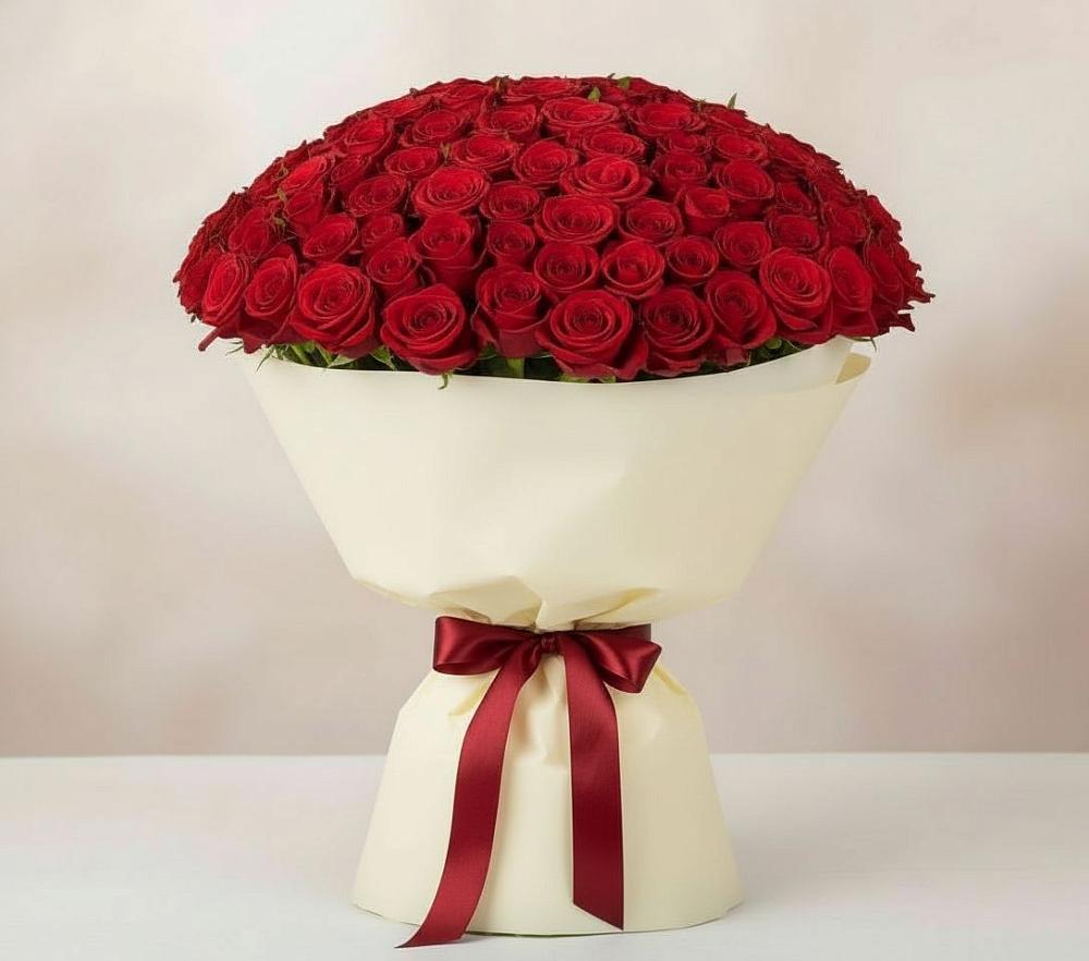 Букет 101 Красная роза Милано в Ясной Поляне