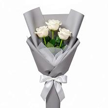 Букет 3 белые розы #REPLACE_PRED# Ясной Поляне