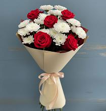 Букет цветов из:  Розы и Хризантемы в Ясной Поляне