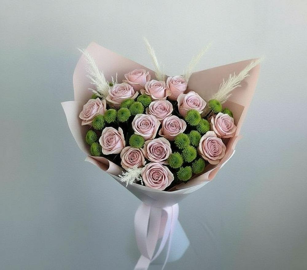 Букет цветов из: Розы и Хризантемы в Ясной Поляне