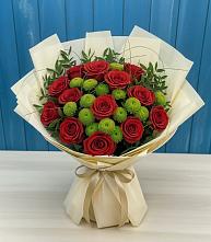 Букет цветов из:  Розы и Хризантемы в Ясной Поляне